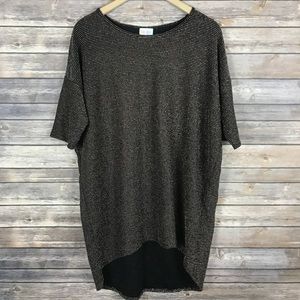 Lula Roe Irma Black and gold shimmer tunic